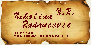 Nikolina Radančević vizit kartica